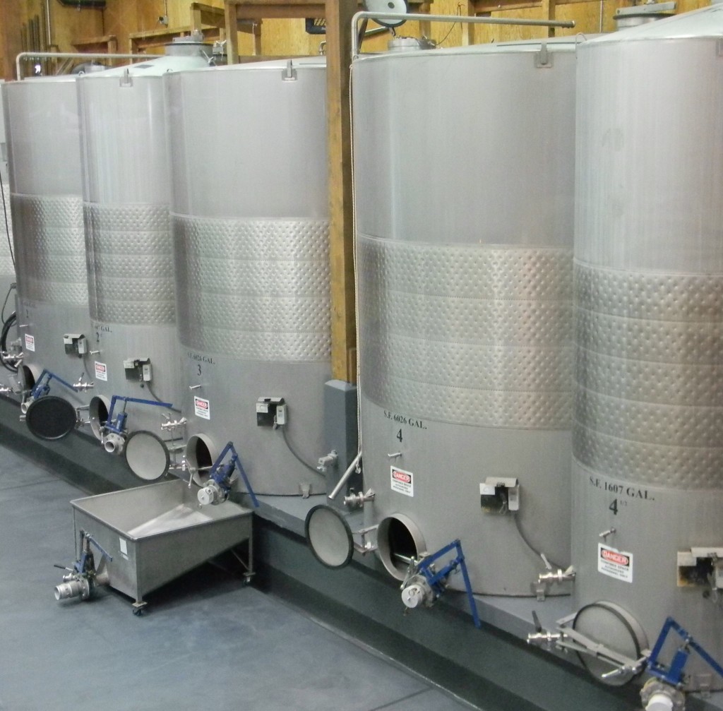 Wine in Fermentation Tanks